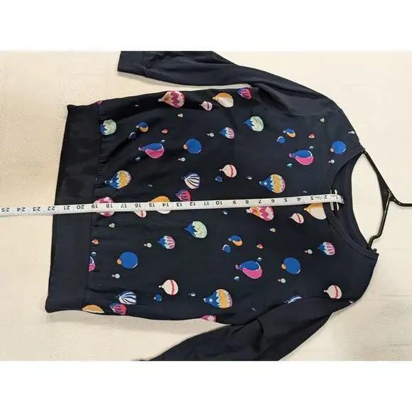 Kate Spade Juniors size long sleeve crew neck top w/pretty hot air balloon print - Picture 6 of 8